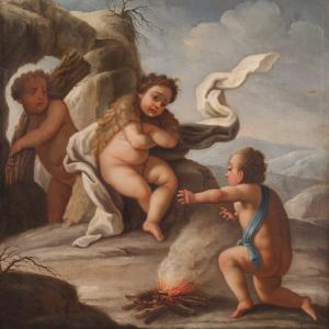 Great 18th Century Painting, Allegory Of Winter