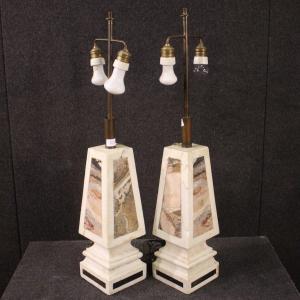 Beautiful Pair Of 1960s Marble Lamps