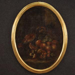 Painting Still Life Oil On Canvas From The 18th Century