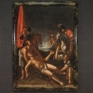 Great 18th Century Religious Painting, The Martyrdom Of Saint Lawrence