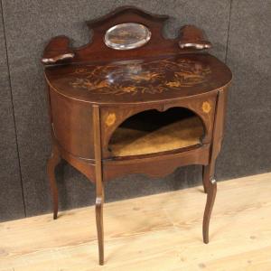 English Dressing Table In Inlaid Wood From 20th Century