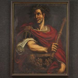 Rare Portrait De Jules César Du 17ème Siècle