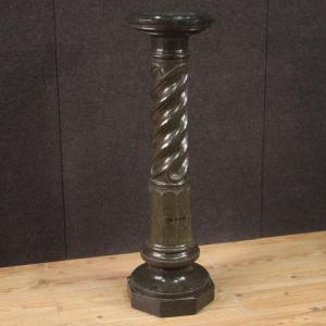 Italian Twisted Marble Column From The 20th Century