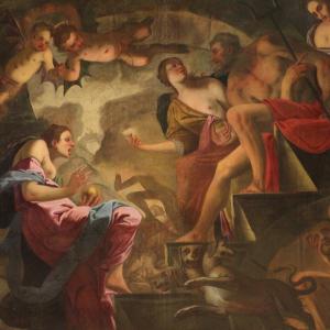 Great Mythological Painting From The 17th Century, Psyche Descends Into The Underworld
