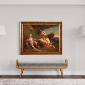 Peinture Italienne Ancienne Du 17ème Siècle, Bacchanale d'Angelots