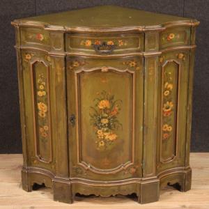 Painted Corner Cupboard In Venetian Style From 20th Century
