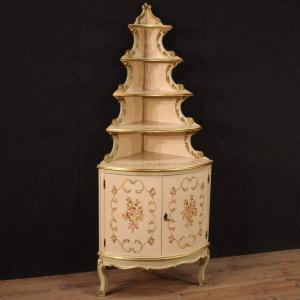 Corner Cabinet In Lacquered, Gilded And Painted Wood From The 20th Century