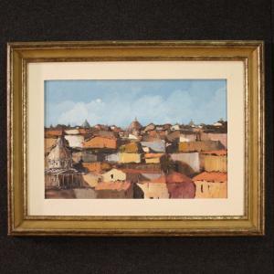 Signed Painting From The 20th Century, View Of Rome