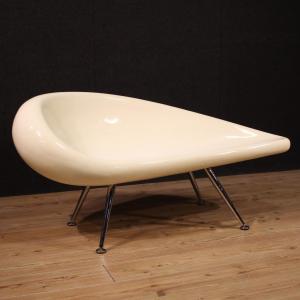 Canapé Design Années 70 En Fibre De Verre Et Métal Chromé