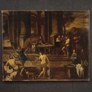 Grand Tableau Italien Du 17ème Siècle, Le Banquet d'Hérode