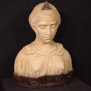 Grande sculpture en terre cuite du 20ème siècle, Béatrice Portinari