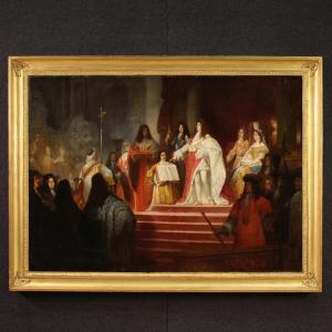 Couronnement de Victor-Amédée II, tableau signé Ed. Hamman et daté de 1866