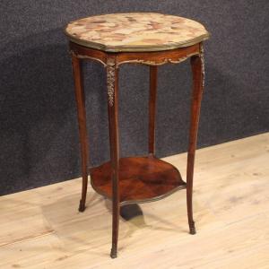 French Napoleon III Style Side Table With Marble Top
