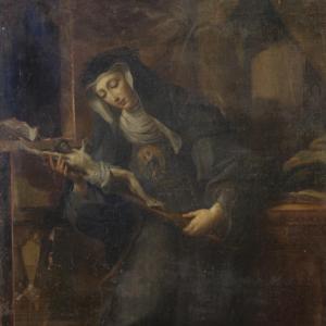 Ancien tableau italien Sainte Rita de Cascia du 17ème siècle