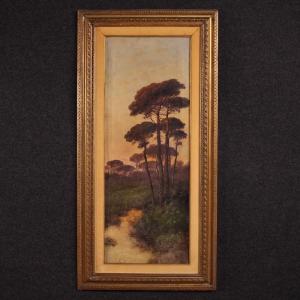 Tableau italien de paysage signé Marko du 19ème siècle