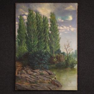 Tableau espagnol de paysage signé C. Coll 1883