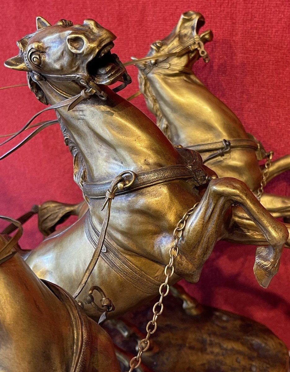 Char Romain,  Grand Bronze par Antonio Vaneti (1881-1962) / Gladiateur Rome Grèce / Aurige -photo-3