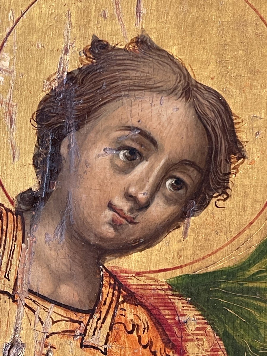 Archangel Saint Michael, Jérusalem 19th Century, Melkite Icon / Arab Christians / Lebanon Syria-photo-1