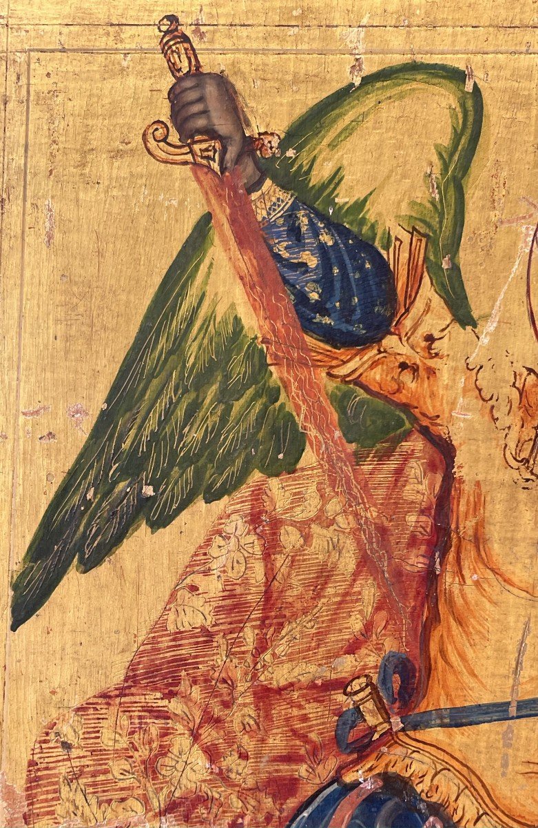 Archangel Saint Michael, Jérusalem 19th Century, Melkite Icon / Arab Christians / Lebanon Syria-photo-3