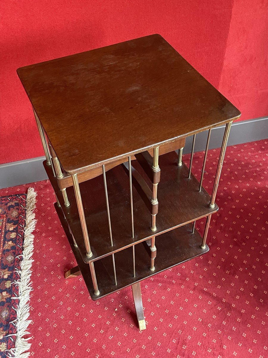 Elegant English 19th Century Mahogany Revolving Bookcase / Rotating-photo-1