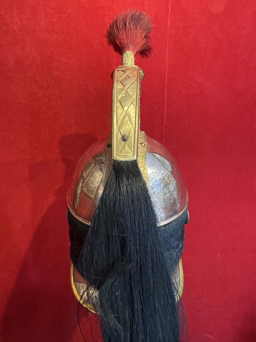 Cuirassier Officer's Helmet Model 1858, Second Empire Napoleon III Period, Cavalry-photo-4
