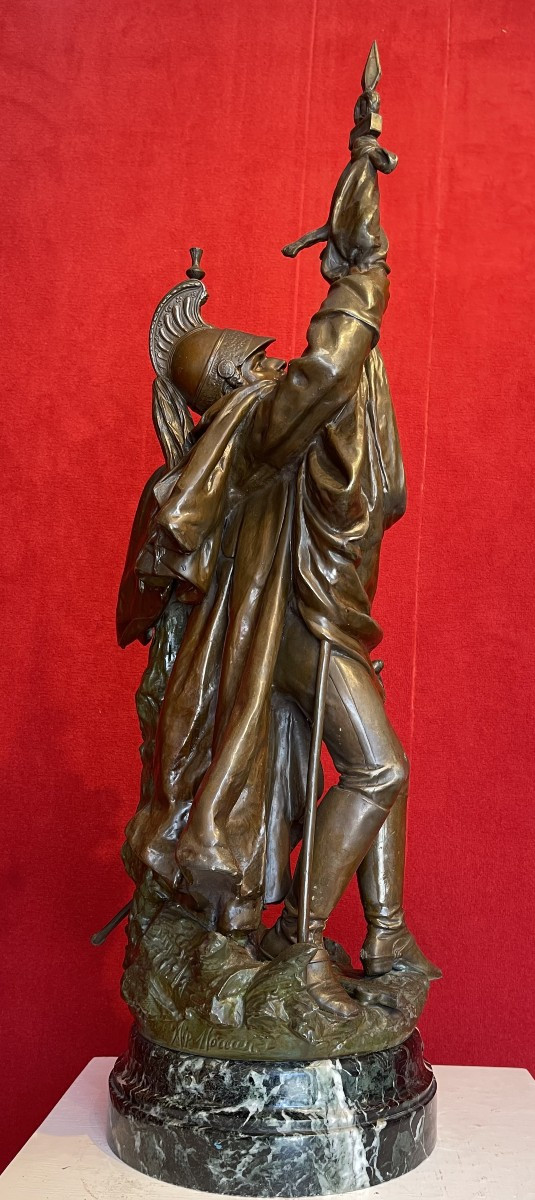 "pro Patria", Large Sculpture By Hippolyte Moreau (1832-1927) / Cuirassier Second Empire-photo-4