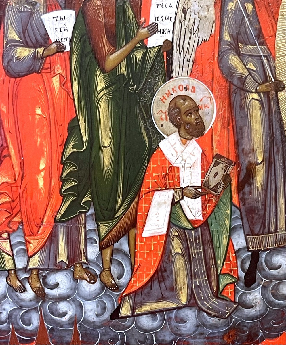 Large Icon Of The Protection Of The Mother Of God, Russia 19th Century, Pokrov Mary Viel-photo-1