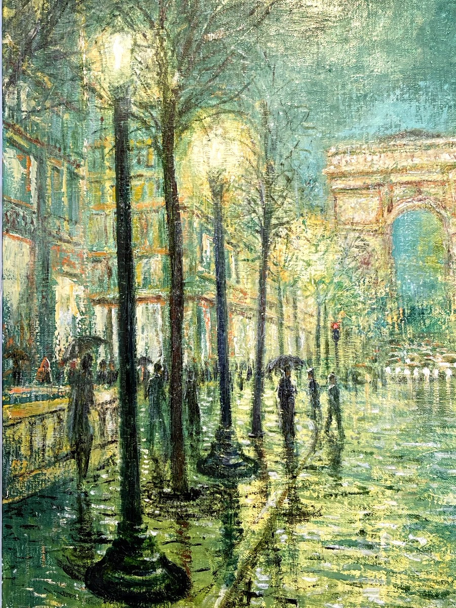 Paris, Les Champs Elysées et l'Arc de Triomphe, HST Albert Pilot (1922-2002) -photo-2
