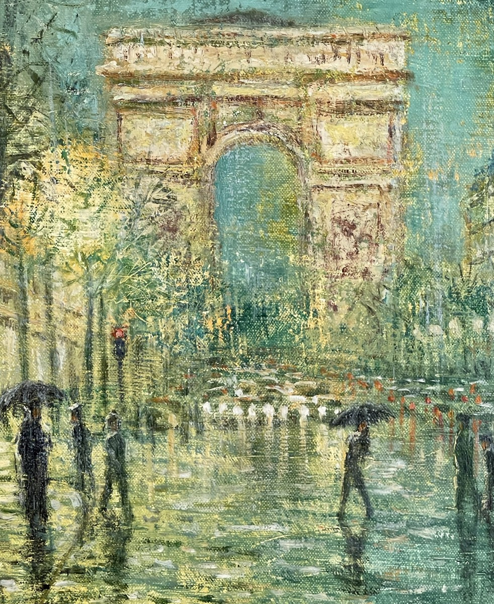 Paris, Les Champs Elysées et l'Arc de Triomphe, HST Albert Pilot (1922-2002) -photo-3