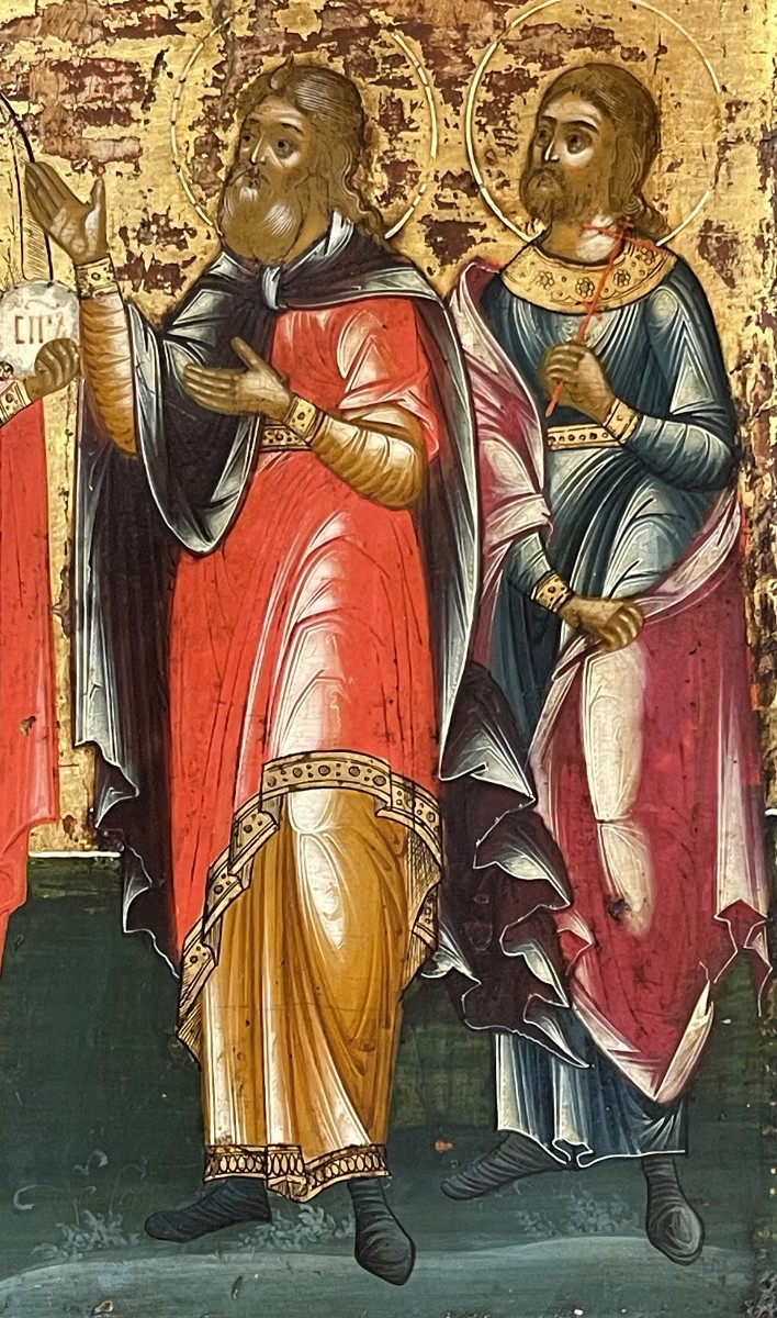 Icônes Des Saints Protecteurs du Mariage, Russie 19e Siècle vers 1800 / Orthodoxe -photo-3