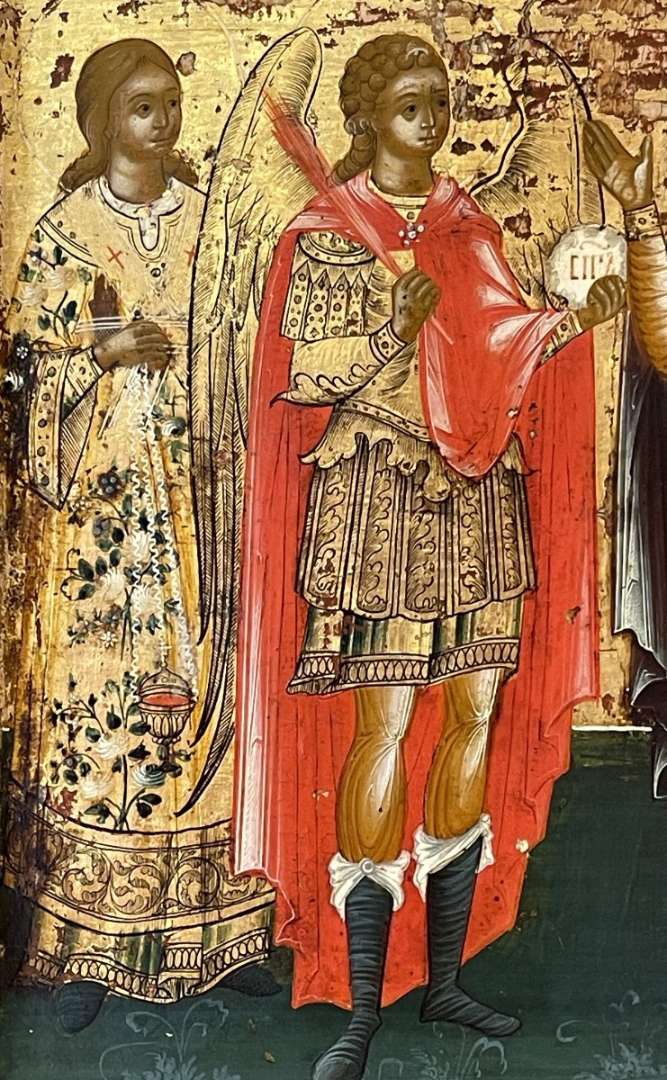 Icônes Des Saints Protecteurs du Mariage, Russie 19e Siècle vers 1800 / Orthodoxe -photo-4