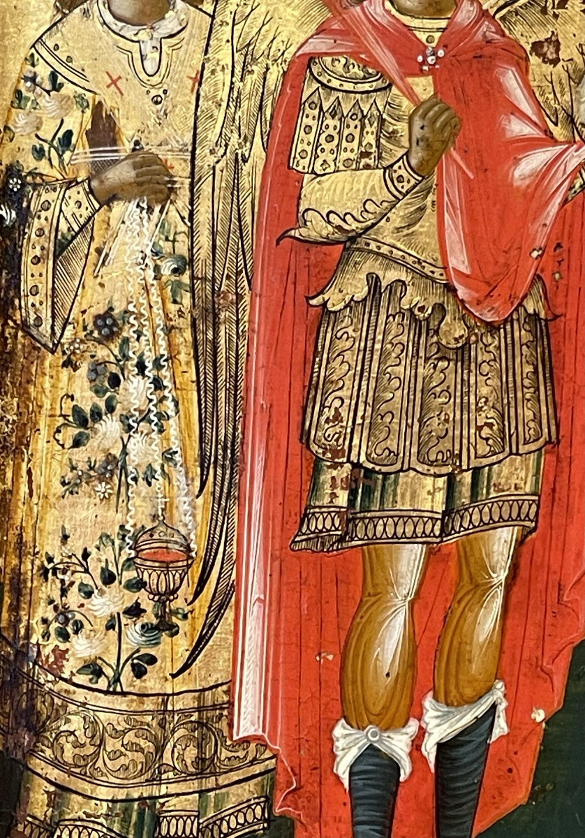 Icônes Des Saints Protecteurs du Mariage, Russie 19e Siècle vers 1800 / Orthodoxe -photo-1