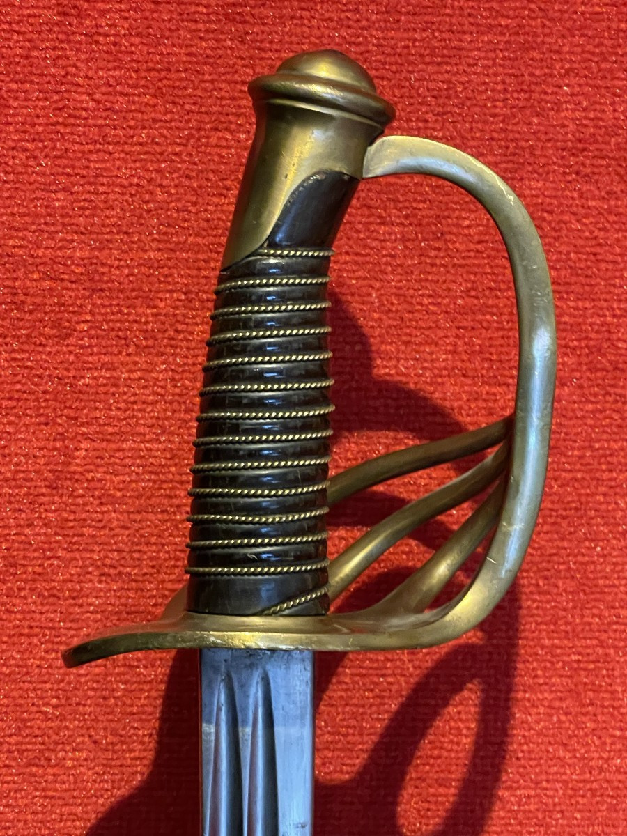 Sabre de Dragon 1854 / 1880 , Coulaux Klingenthal, Cavalerie de Ligne Début 3e République-photo-3