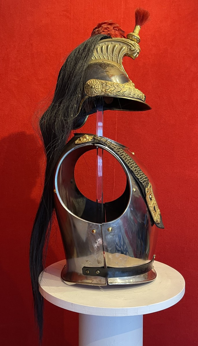 Ensemble Casque et Cuirasse Officier Cuirassier, Daté 1893, Fabrication de luxe / Cavalerie WW1-photo-3