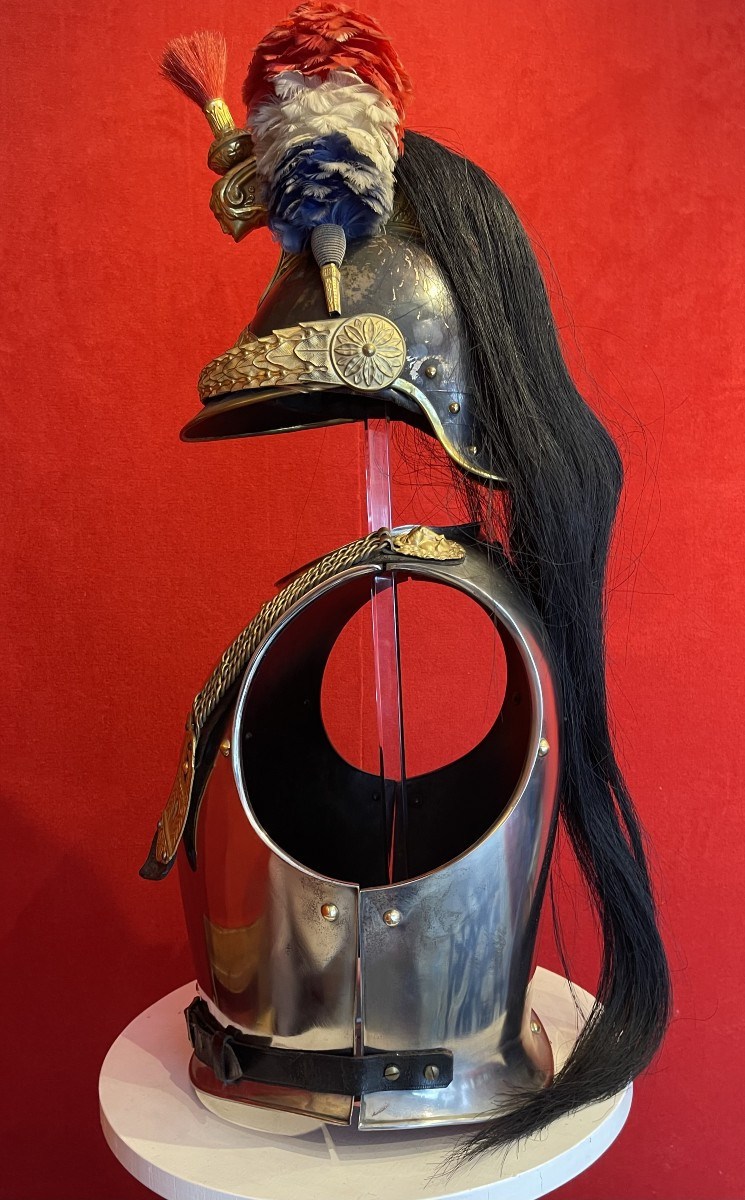 Ensemble Casque et Cuirasse Officier Cuirassier, Daté 1893, Fabrication de luxe / Cavalerie WW1-photo-4
