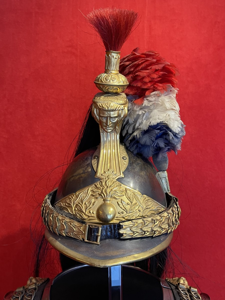 Ensemble Casque et Cuirasse Officier Cuirassier, Daté 1893, Fabrication de luxe / Cavalerie WW1-photo-2