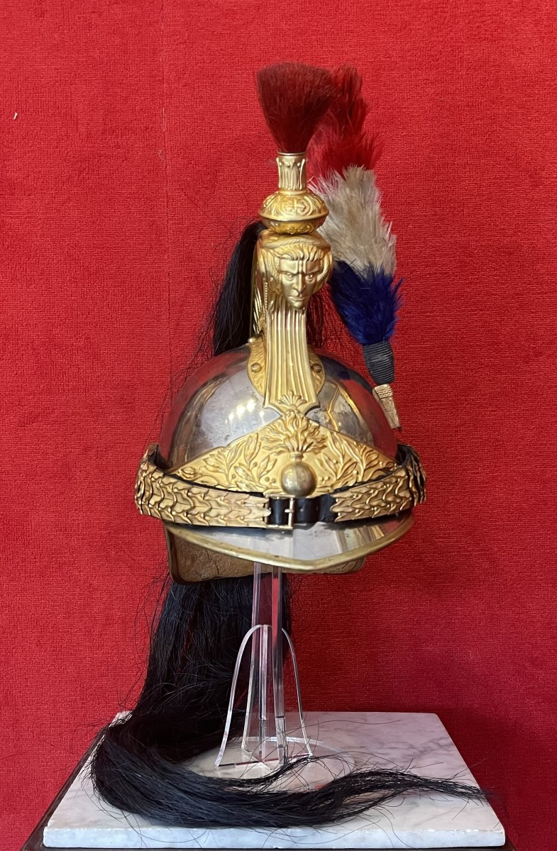 Casque Offiicer de Cuirassier Modèle 1874, Fabrication Alexis Godillot, France Cavalerie WW1-photo-2