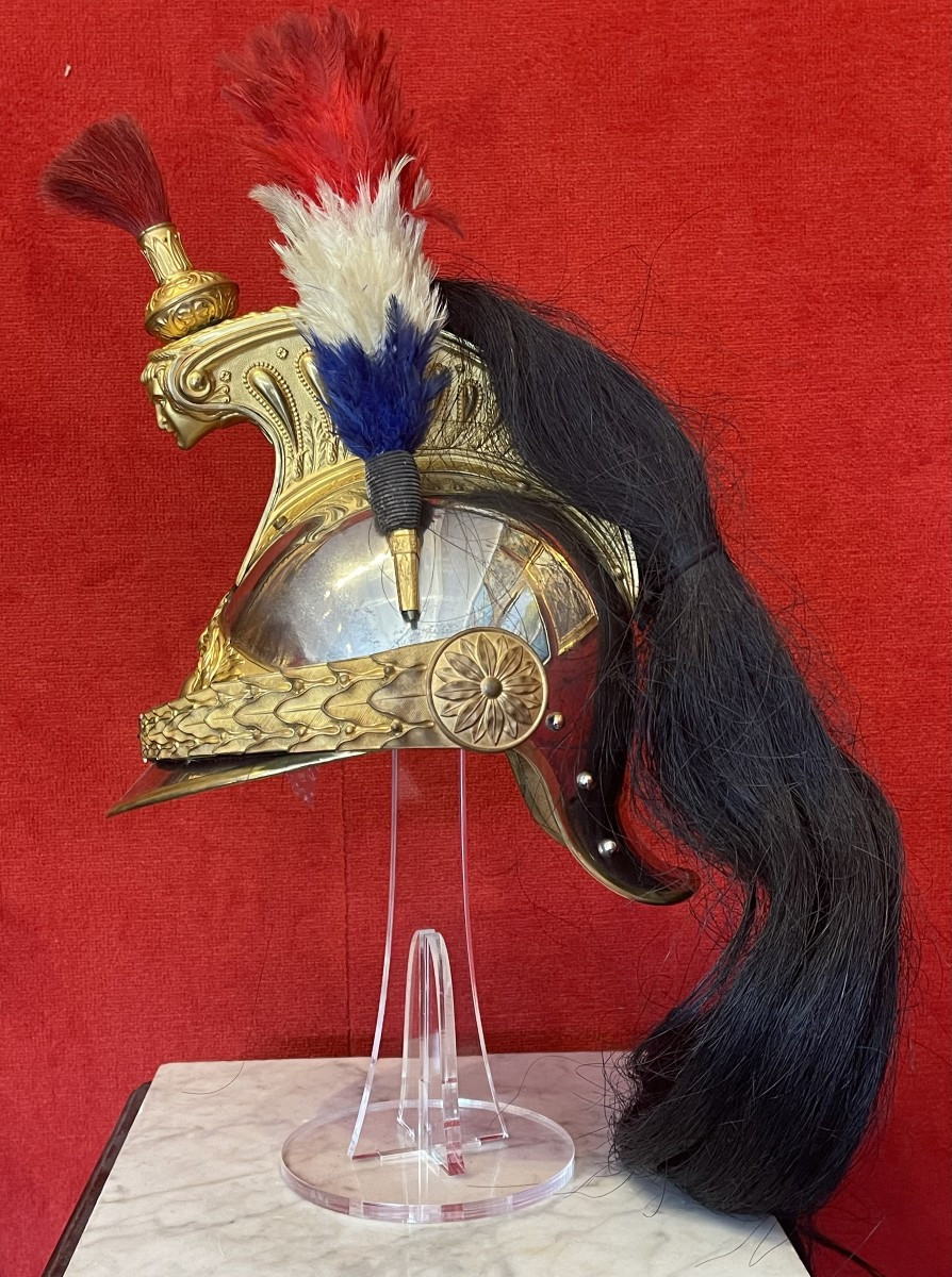 Casque Offiicer de Cuirassier Modèle 1874, Fabrication Alexis Godillot, France Cavalerie WW1-photo-3