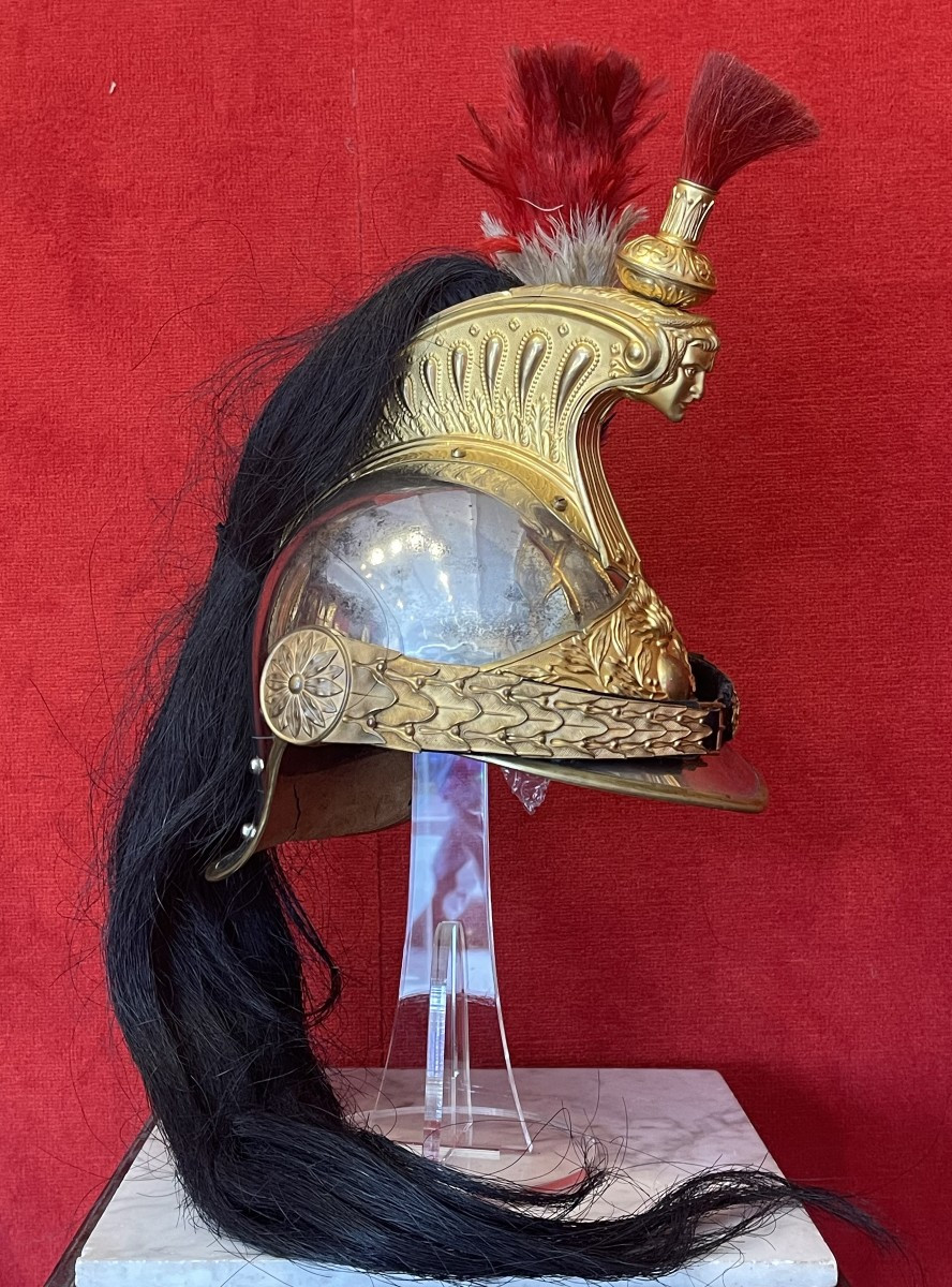 Casque Offiicer de Cuirassier Modèle 1874, Fabrication Alexis Godillot, France Cavalerie WW1-photo-1