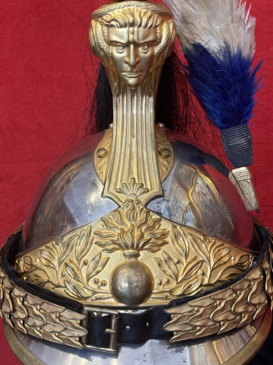 Casque Offiicer de Cuirassier Modèle 1874, Fabrication Alexis Godillot, France Cavalerie WW1-photo-2