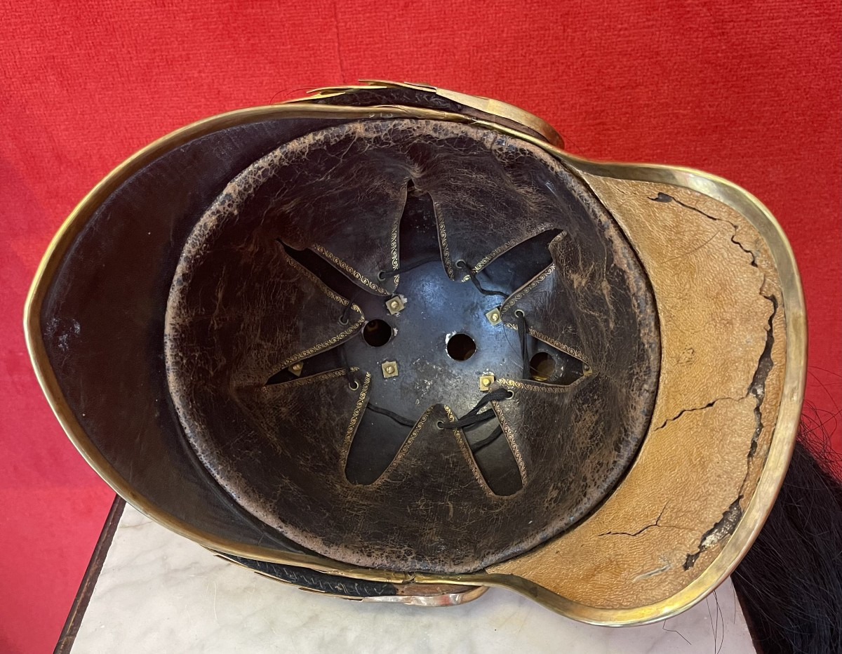 Casque Offiicer de Cuirassier Modèle 1874, Fabrication Alexis Godillot, France Cavalerie WW1-photo-4