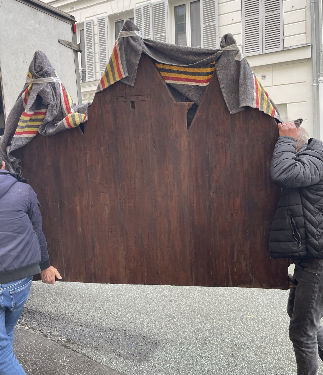 Retable Monumental Marie, Jésus, Jean et Pierre, Florence XIX, Triptyque Quattrocento Angelico-photo-7