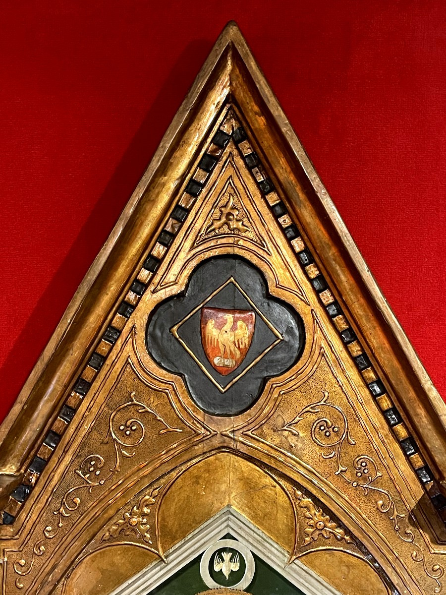 Retable Monumental Marie et Christ, Italie Florence 18e, Quattrocento Angelico Triptyque Icône-photo-6