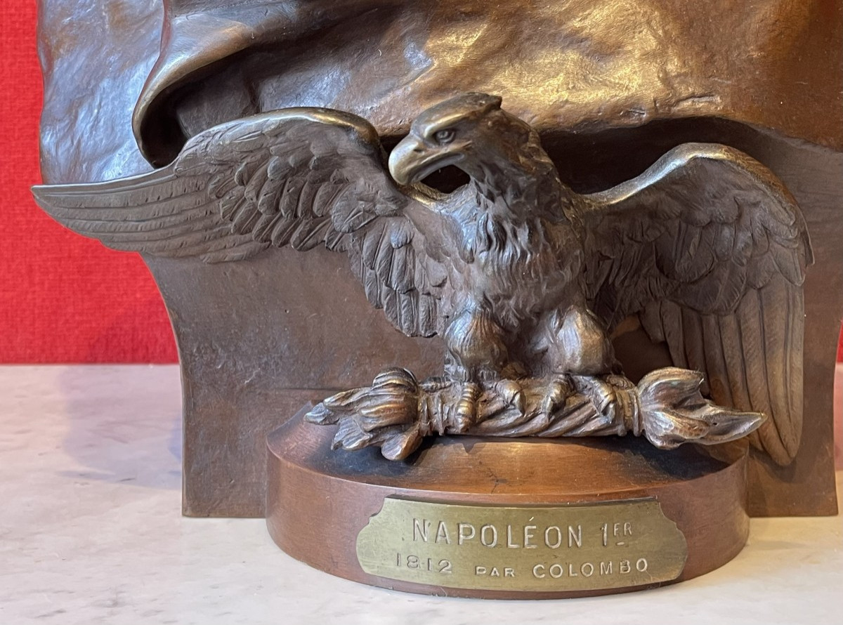 Large Bronze Sculpture Napoleon By Colombo, Cast Pinedo, Chicago  World's Fair 1893 / Bust-photo-2