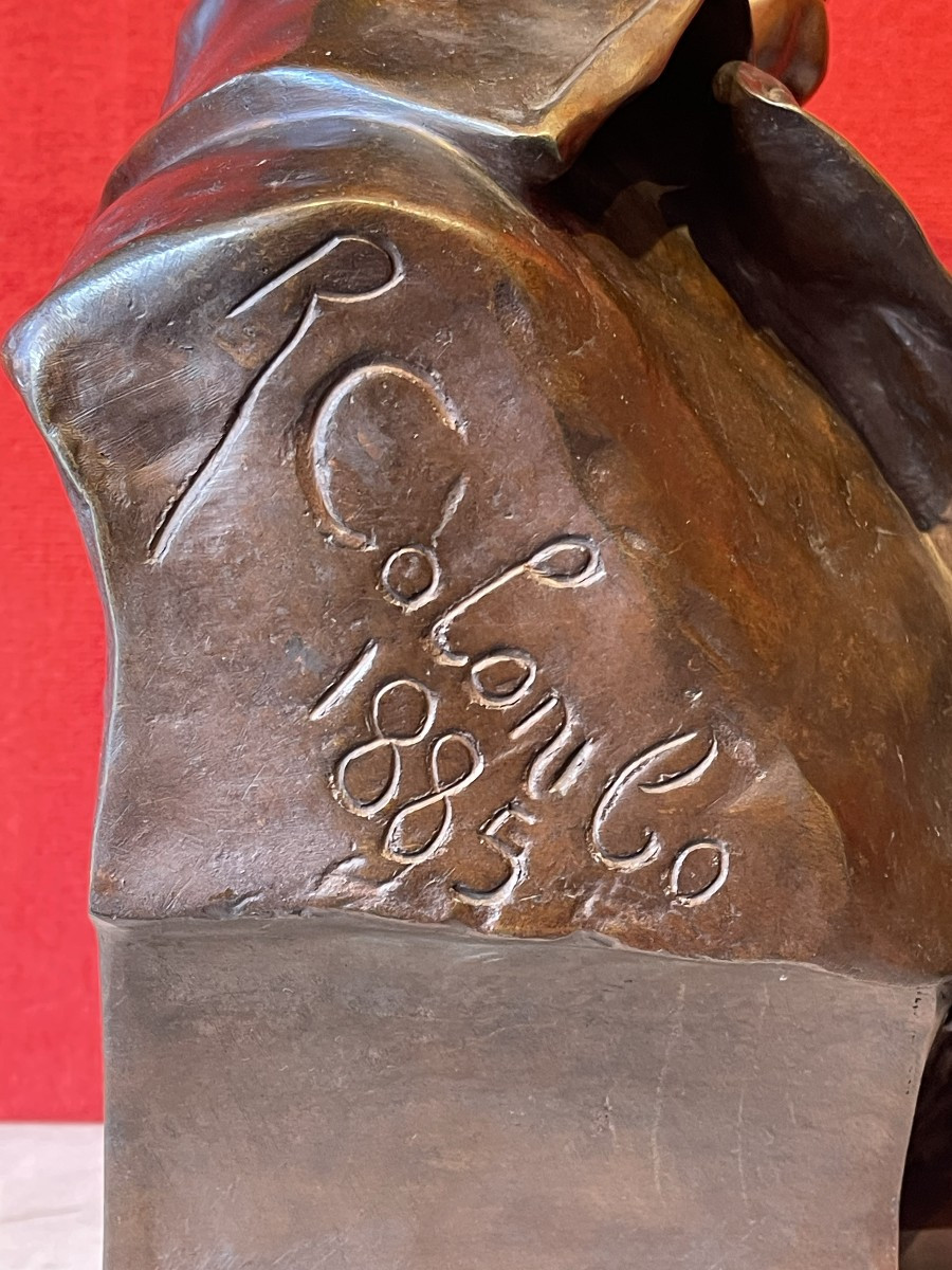 Large Bronze Sculpture Napoleon By Colombo, Cast Pinedo, Chicago  World's Fair 1893 / Bust-photo-3