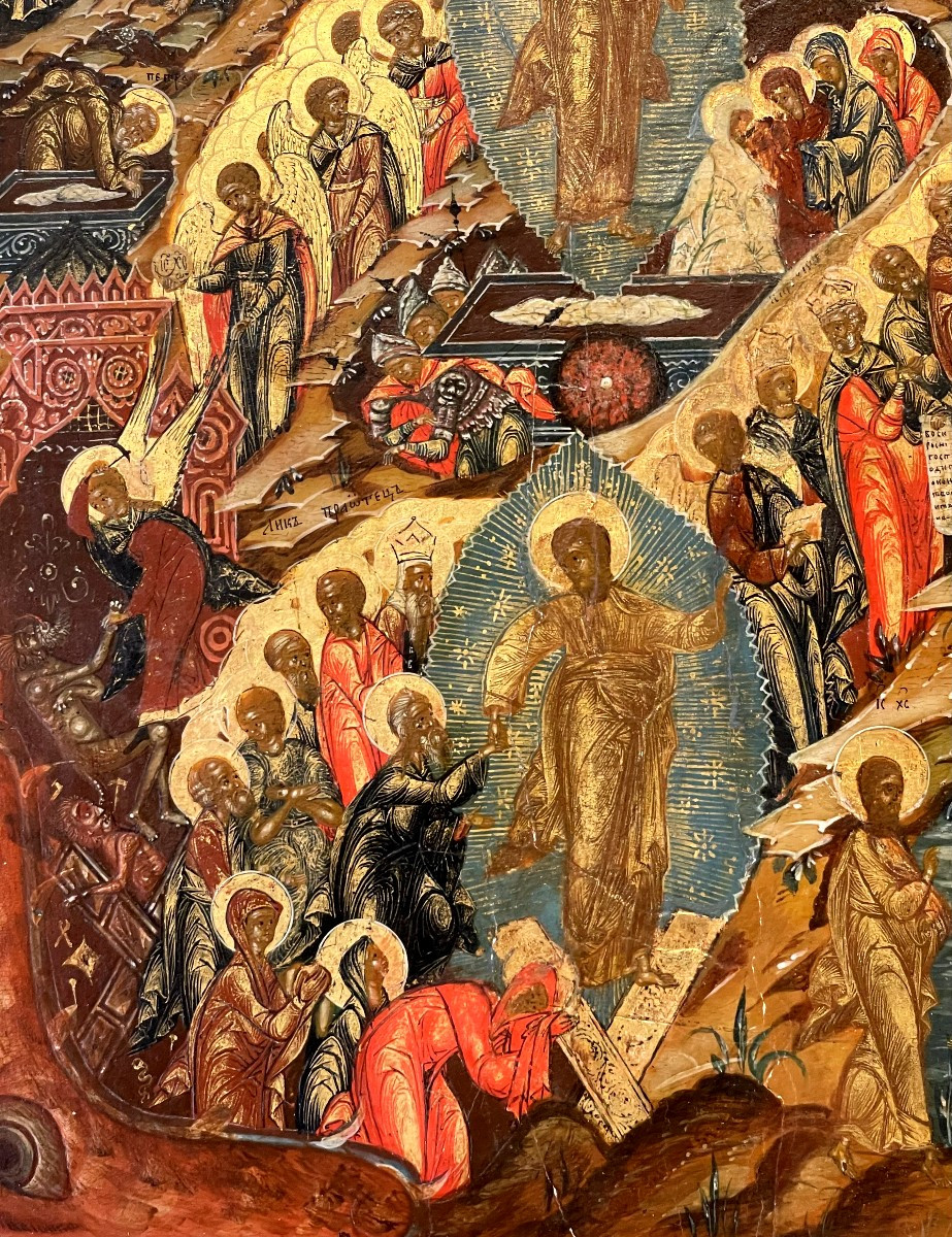 Importante Icône des Grandes Fêtes Orthodoxes, Russie 18e, Ecole de Palekh-photo-3