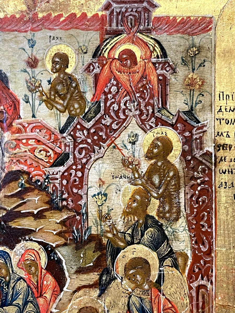 Importante Icône des Grandes Fêtes Orthodoxes, Russie 18e, Ecole de Palekh-photo-6