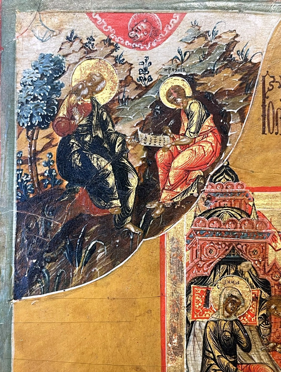 Importante Icône des Grandes Fêtes Orthodoxes, Russie 18e, Ecole de Palekh-photo-7