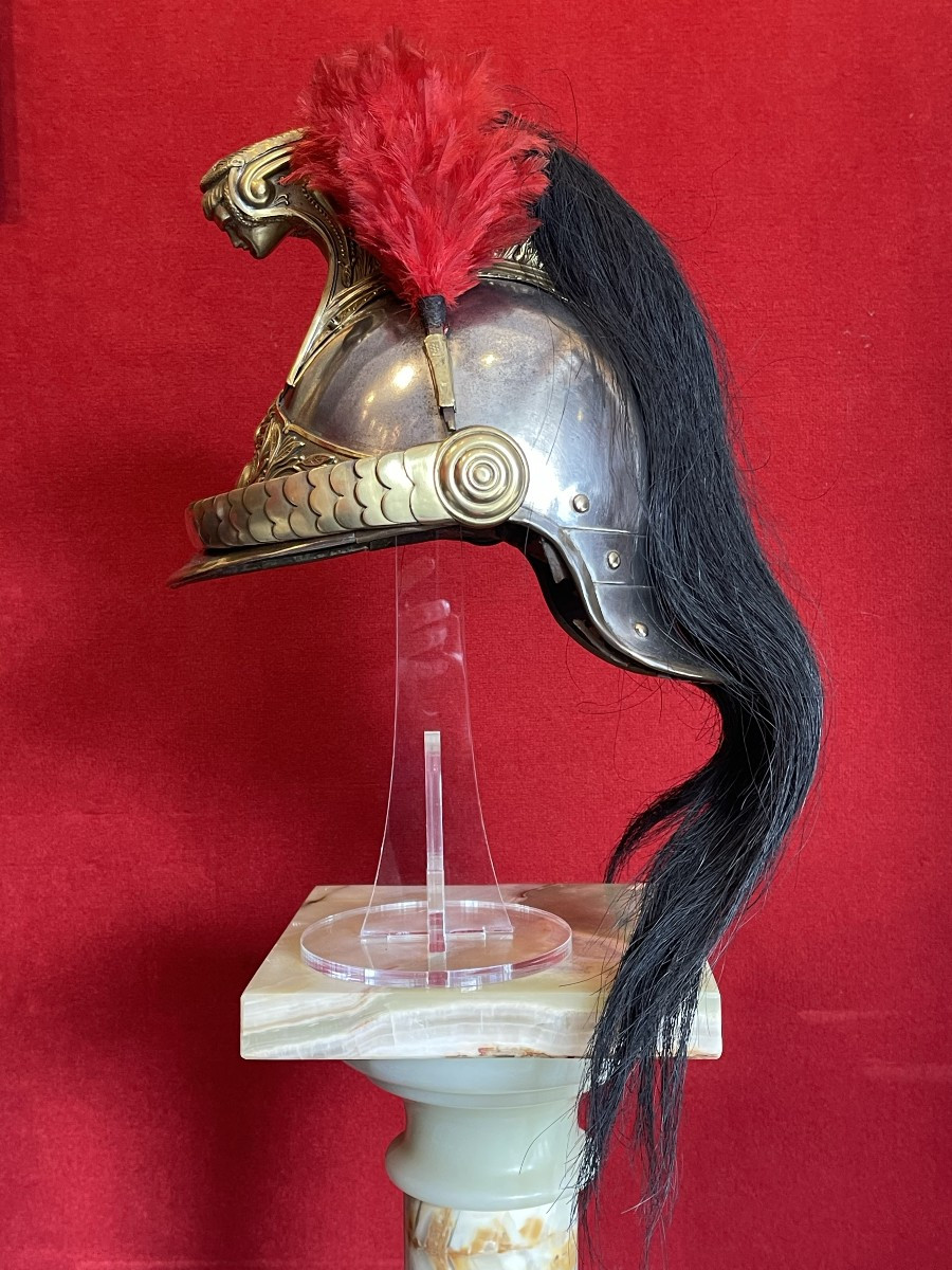 Casque Troupe du 13e Régiment de Dragons, Modèle 1874, Daté 1880, France Cavalerie WW1-photo-1