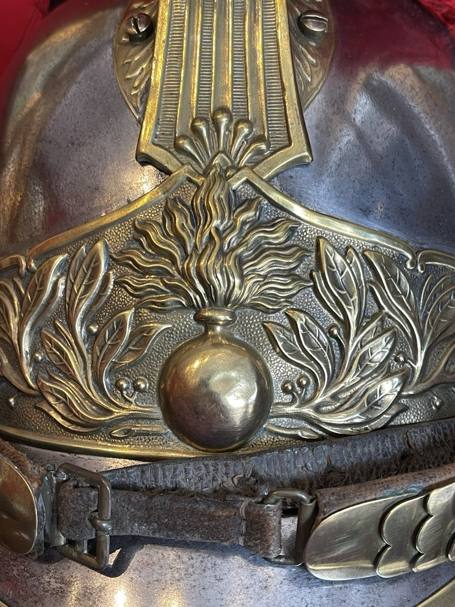 Casque Troupe du 13e Régiment de Dragons, Modèle 1874, Daté 1880, France Cavalerie WW1-photo-3